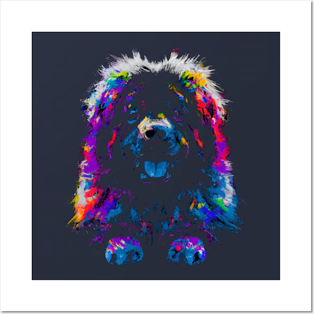 Floof Tibetan Mastiff Color Wash Artwork Wall Art by Furrban